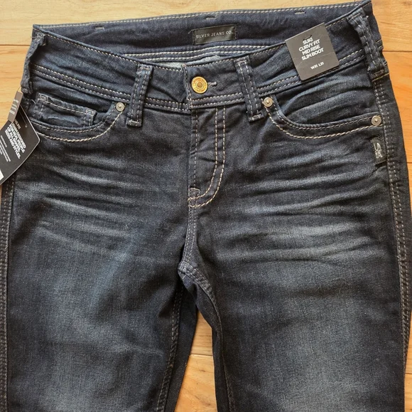 Silver Jeans Suki Curvy Fit Mid Rise Slim Boot Jeans 31x31 NWT - Picture 4 of 11